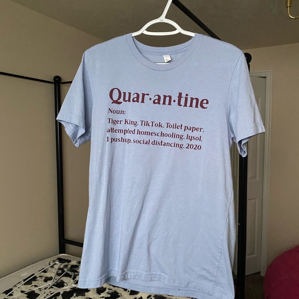 Quarantine baby blue baggy t shirt